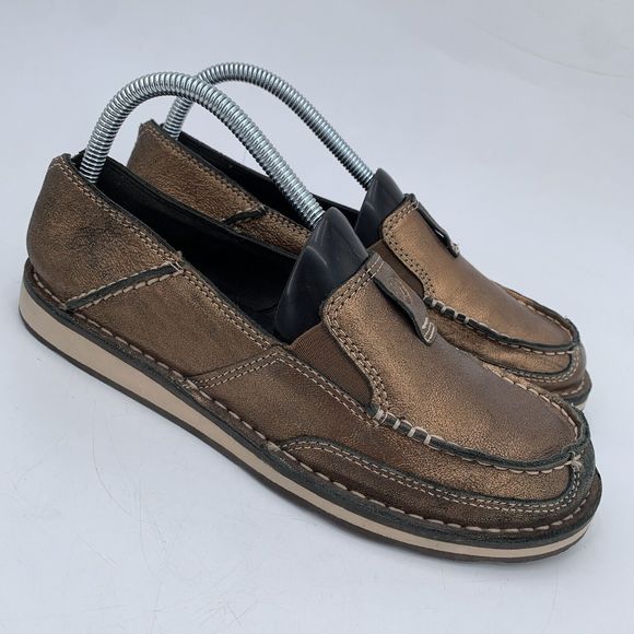 Ariat Moc Toe Metallic‎ Bronze Cruiser Slip On Shoes Women’s Size 8B (A12) - Picture 1 of 14